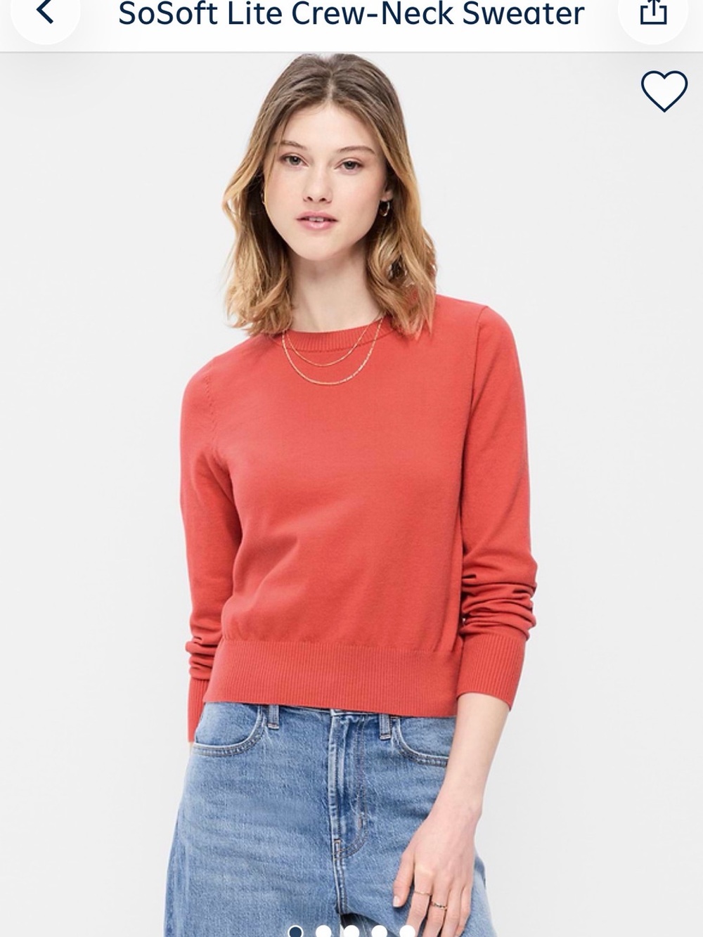 Old Navy Coral-Red Crewneck Sweater